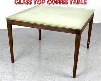 Lot 432 Square Wood and Glass Top Coffee Table