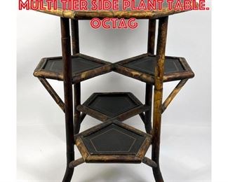 Lot 434 Vintage Bamboo Frame Multi Tier Side Plant Table. Octag