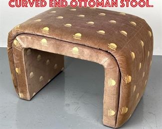 Lot 443 Fully Upholstered Curved end Ottoman Stool. 