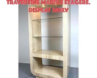 Lot 458 Modernist Faux Travertine Marble Etagere. Display Shelv