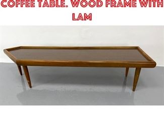 Lot 460 Adrian Pearsall style coffee table. Wood frame with lam