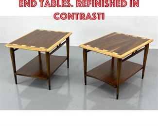 Lot 463 Pr LANE Modern Side End Tables. Refinished in contrasti