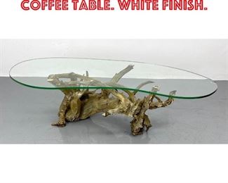 Lot 467 Freeform Drift Wood Coffee Table. White finish. 