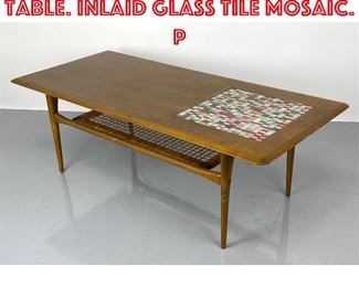 Lot 470 Danish Modern Coffee Table. Inlaid glass tile mosaic. P