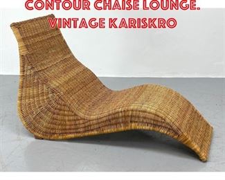 Lot 480 Wicker Rattan Contour Chaise Lounge. Vintage KARISKRO