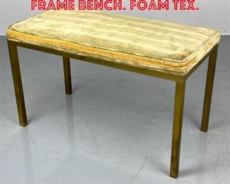 Lot 481 Brass Square Tube Frame Bench. Foam Tex. 