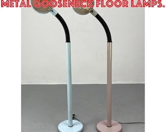 Lot 483 Pr Pastel Enameled Metal Gooseneck Floor Lamps. 