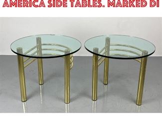 Lot 485 Pair Design Institute of America Side Tables. Marked DI