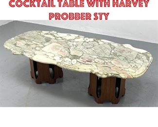 Lot 497 Stone Top Coffee Cocktail Table with Harvey Probber Sty