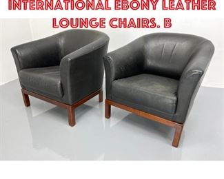 Lot 506 Pr BRAYTON International Ebony Leather Lounge Chairs. B