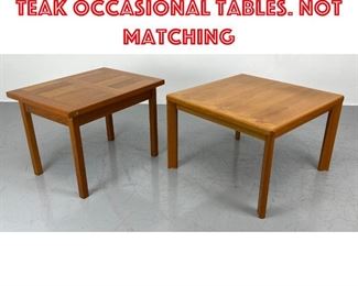 Lot 509 2pcs Danish Modern Teak Occasional Tables. Not matching