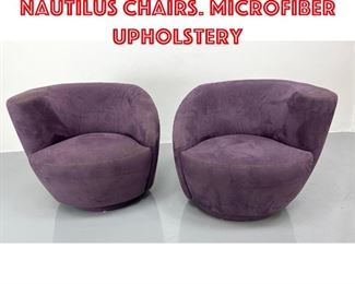 Lot 515 Pair Kagan Style Nautilus Chairs. Microfiber upholstery