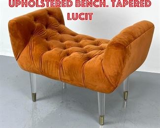 Lot 516 SAFAVIEH Tufted Orange Upholstered Bench. Tapered Lucit