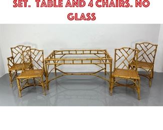 Lot 526 Bamboo Rattan Dining Set. Table and 4 Chairs. No Glass