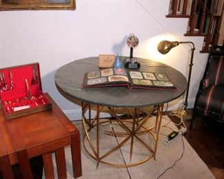 Round Slate Top Table