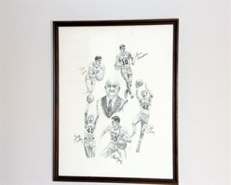 Genuine Autographed Print of Famous University of Kentucky Basketball Team "Rupp's Runts"