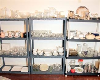 Some of the Hundreds of pieces of glassware!