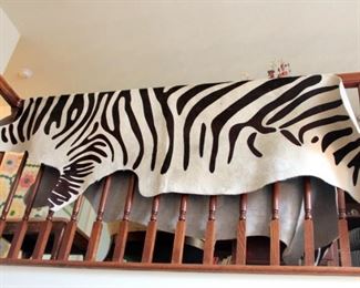 Artificial Zebra Rug Made from Cowhide