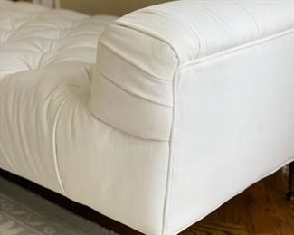 Restoration Hardware Modern Chesterfield Bench Tufted Seat. Upholstered in Performance white velvet. Photo 3 of 3.