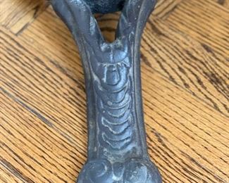 Restoration Hardware pedestal side table with metal base - 2 available. Each measures 20” D x 28” H. Photo 3 of 3.