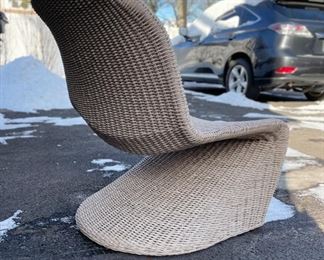 Brand New/Never Used Portia Outdoor All-Weather Wicker Occasional Chairs - 2 available. Each measures 28" W x 22" D. Photo 4 of 4.