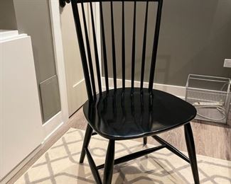 Pair of Ebony Crate & Barrel Modern Windsor Chairs. Each measures 21" W x 41" H. Photo 1 of 2.