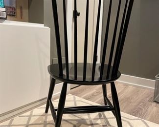 Pair of 2 Ebony Crate & Barrel Modern Windsor Chairs. Each measures 21" W x 41" H. Photo 2 of 2.