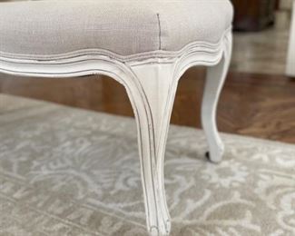 Linen upholstered bench. Photo 2 of 2.