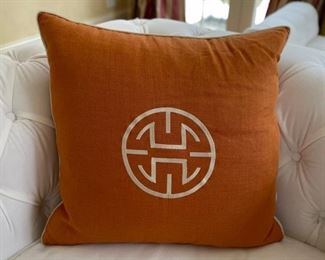 Orange Down Filled Pillow.