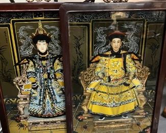 PAIR OF ANTIQUE CHINESE ROYALTY ART