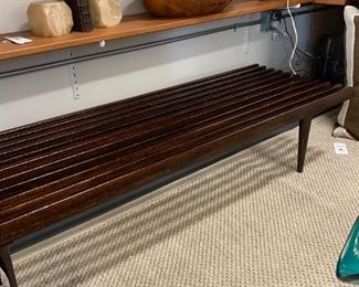 MID CENTURY SLOTTED BENCH 