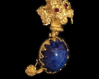 18K Gold Puppy Brooch