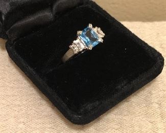 Judith Ripka Sterling Blue Topaz 