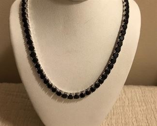 Sterling Silver Crystal Necklace 