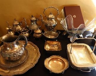 Vintage and antique silver plate serving ware