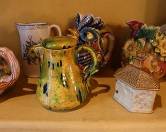 Mexican, South American, European pottery and ceramics