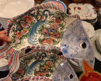 Vintage Greek fish plates