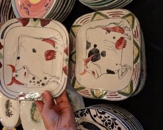 Vintage cow plates handmade