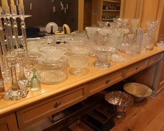 Cut crystal, silver plate