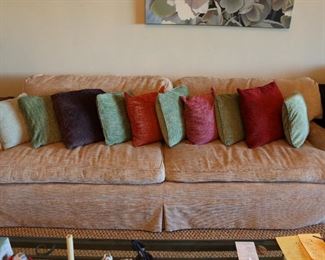 Custom sofa with pillows