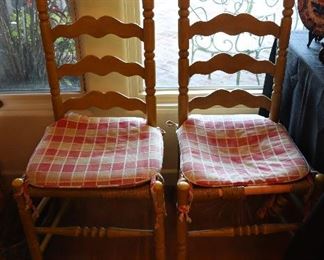 Vintage ladder rattan chairs