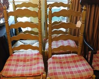 Vintage ladder back ratttan chairs