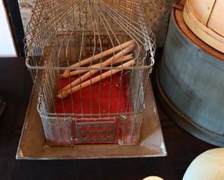 Antique brass birdcage