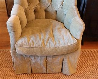 Custom tufted armchair