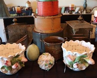 Vintage European porcelain and pantry boxes