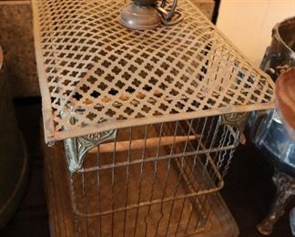 Antique brass birdcage