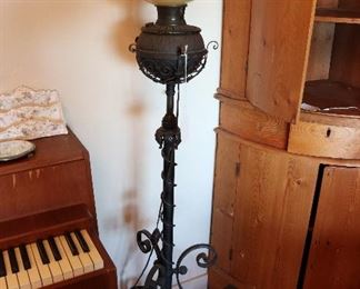 Bronze and gold vintage floor lamp