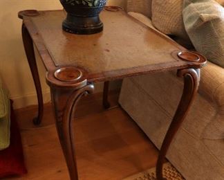 Cloisonne table lamp, side table