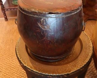 Asian wooden vessel
