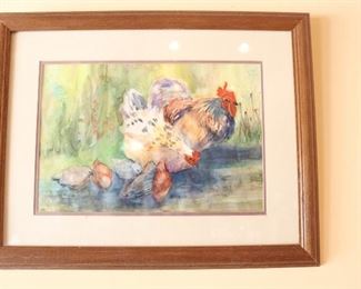 Chicken framed artwork
